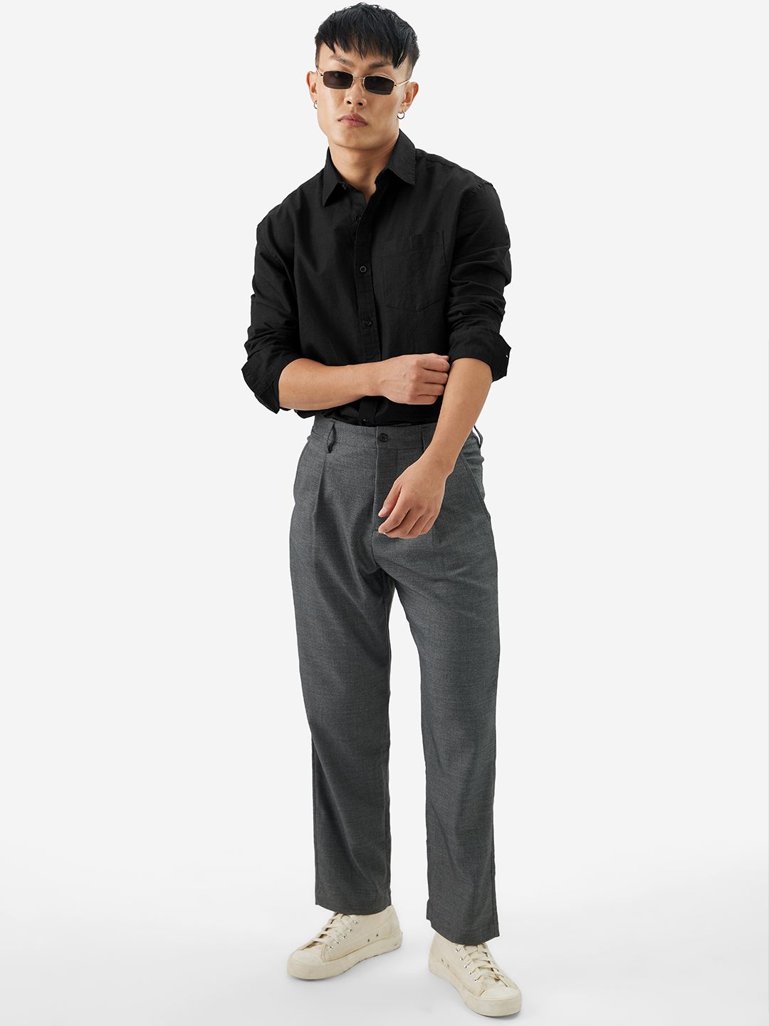 Cotton Linen: Bold Black Cotton Linen Shirts