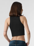 Ribbed Tank Top: Onyx Women Knit Tops