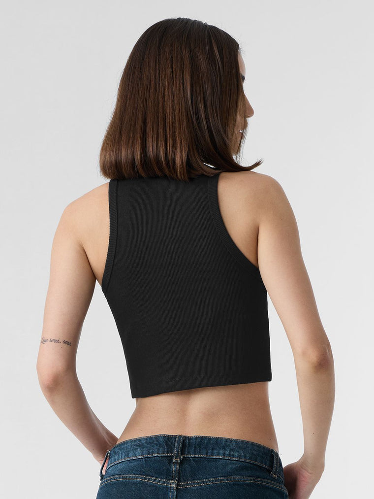 Ribbed Tank Top: Onyx Women Knit Tops