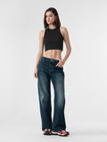 Ribbed Tank Top: Onyx Women Knit Tops