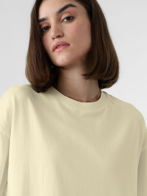 Street Solids: Classic Cream Women Oversized T-Shirts