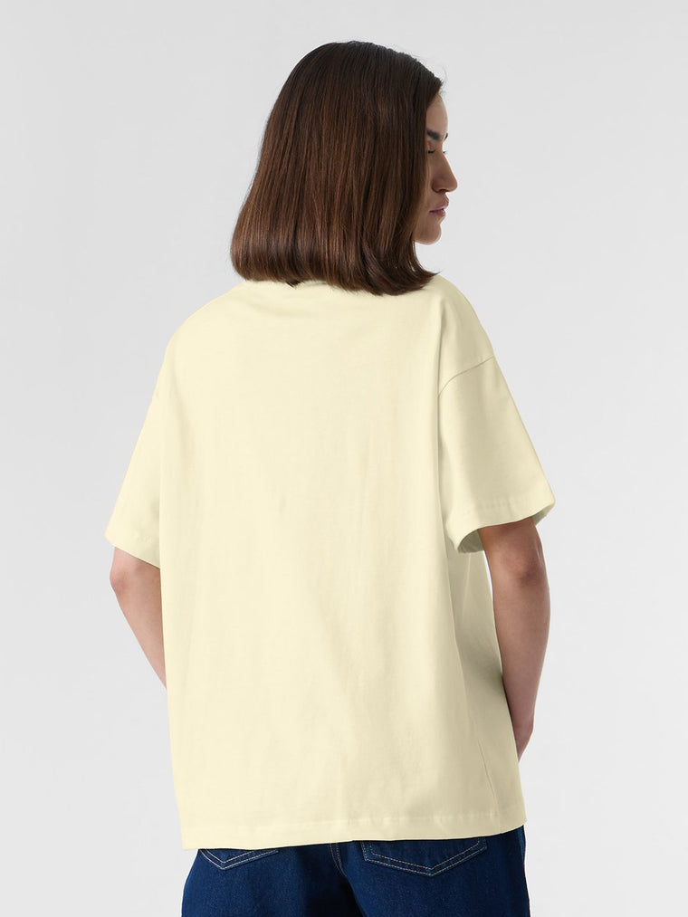 Street Solids: Classic Cream Women Oversized T-Shirts