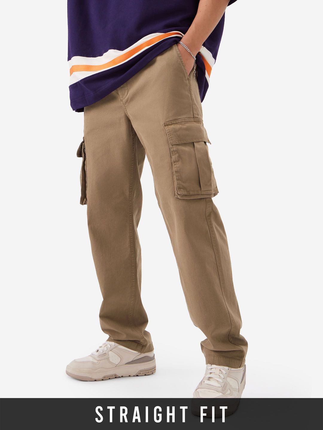 Solids: Deep Tan Men Cargo Pants