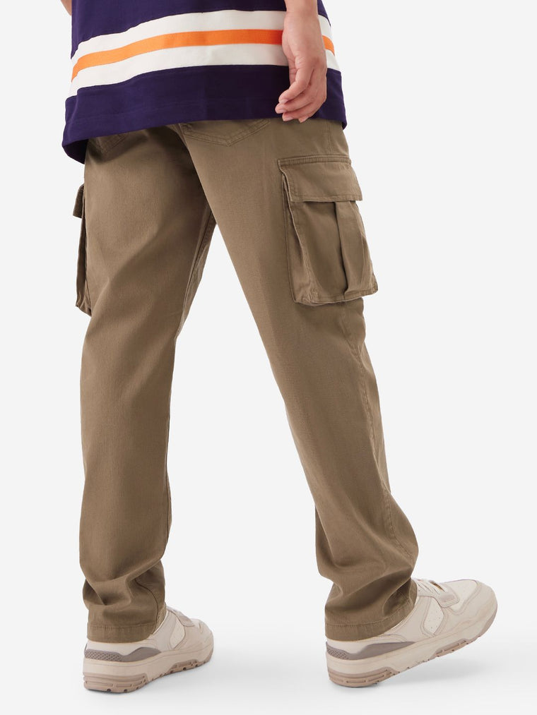Solids: Deep Tan Men Cargo Pants