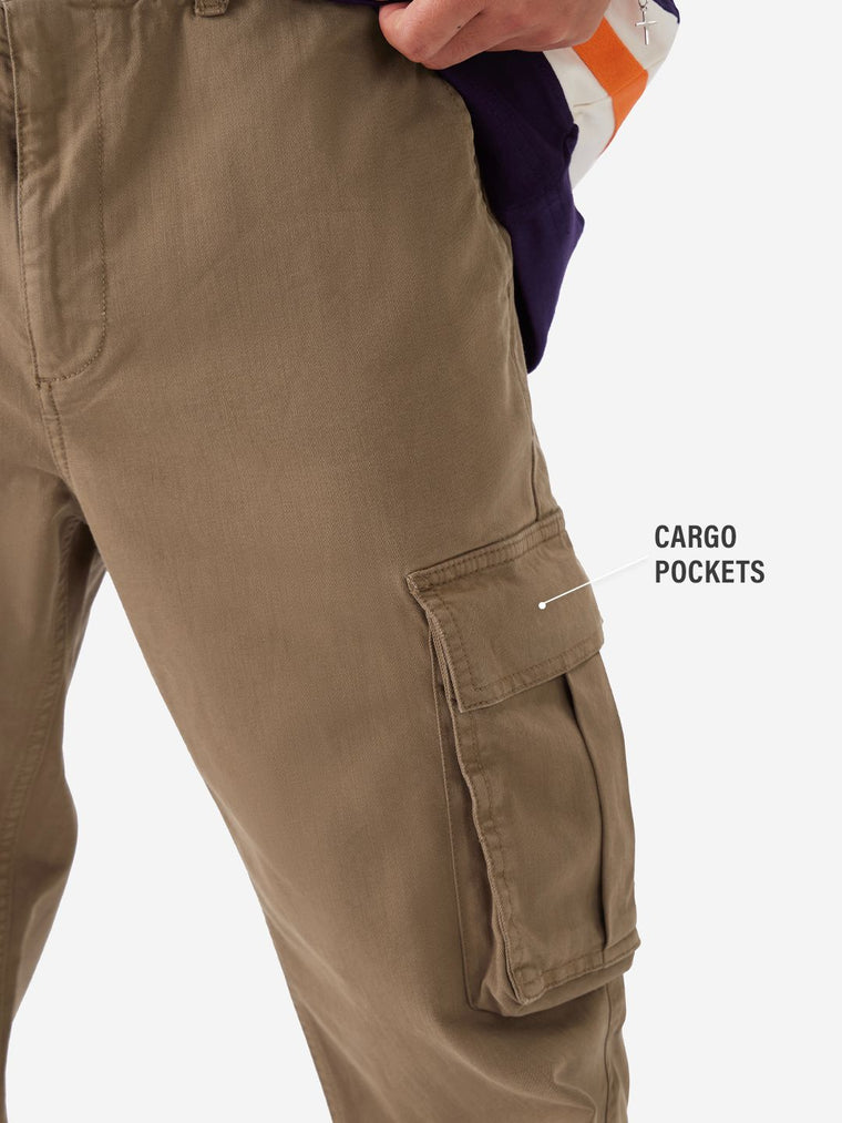 Solids: Deep Tan Men Cargo Pants