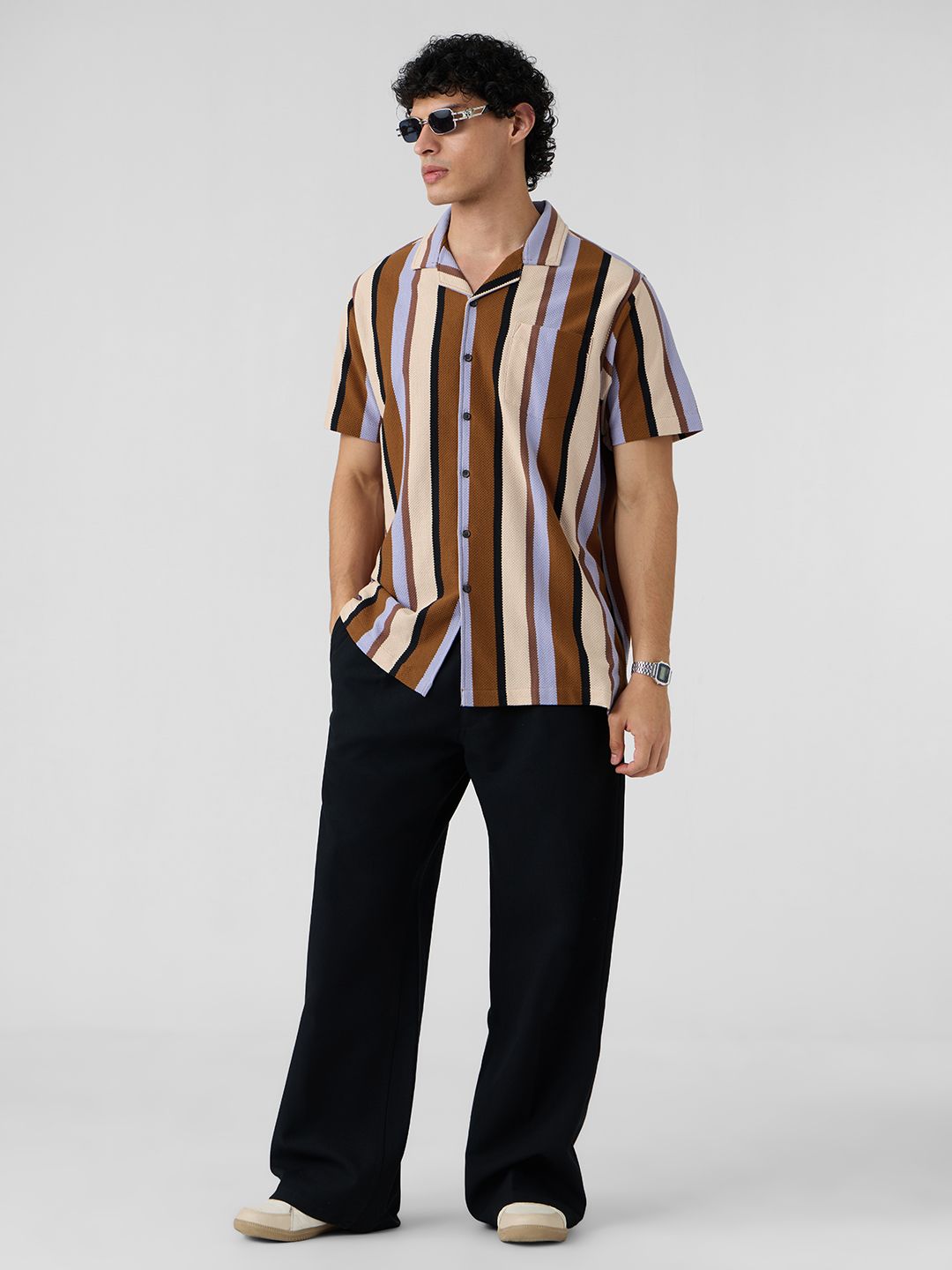 Stripes: Rust, Purple, Yellow Knit Shirts