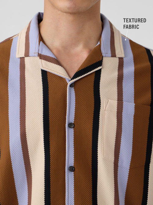 Stripes: Rust, Purple, Yellow Knit Shirts