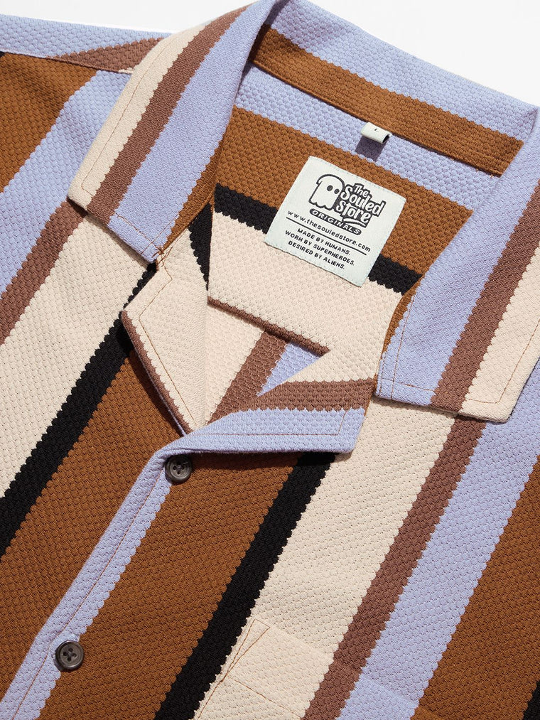 Stripes: Rust, Purple, Yellow Knit Shirts