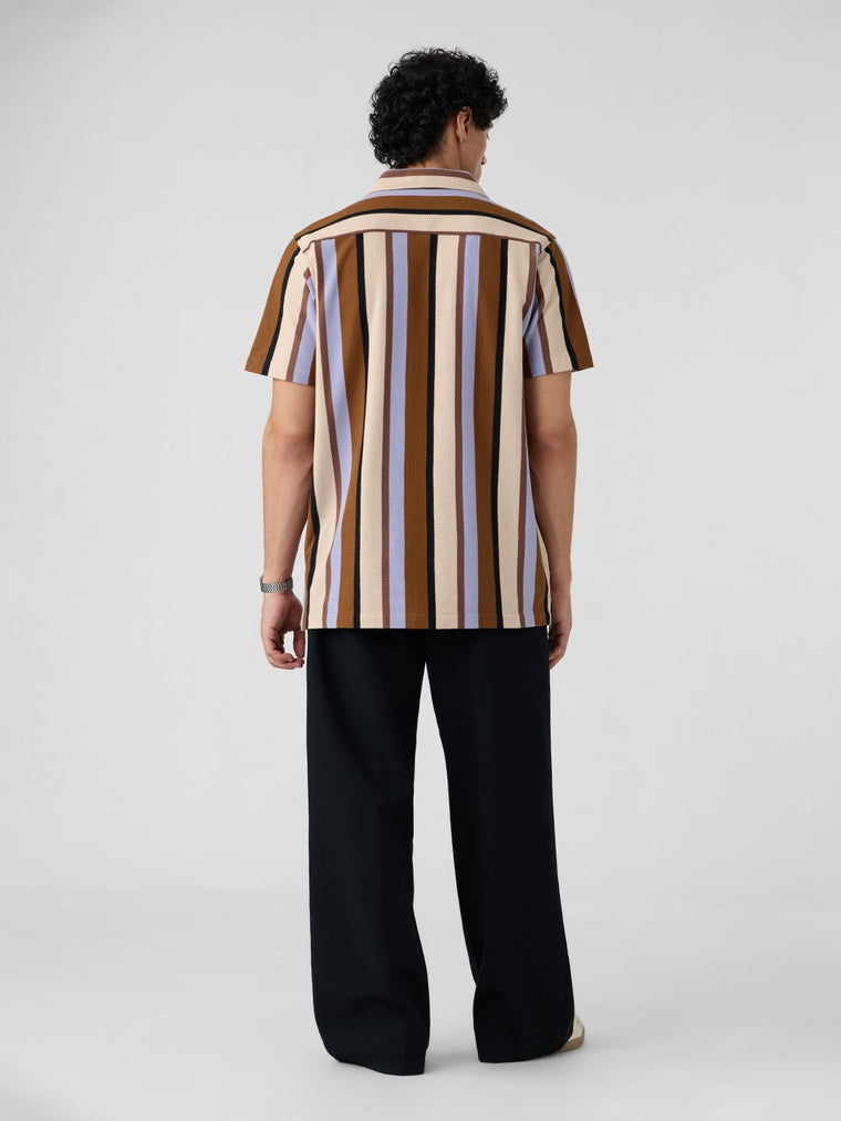 Stripes: Rust, Purple, Yellow Knit Shirts