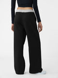 Core Solid Joggers: Black Oyster Women Straight Joggers