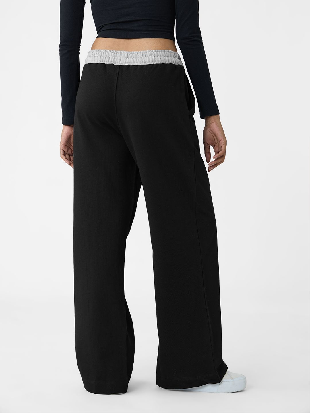 Core Solid Joggers: Black Oyster Women Straight Joggers