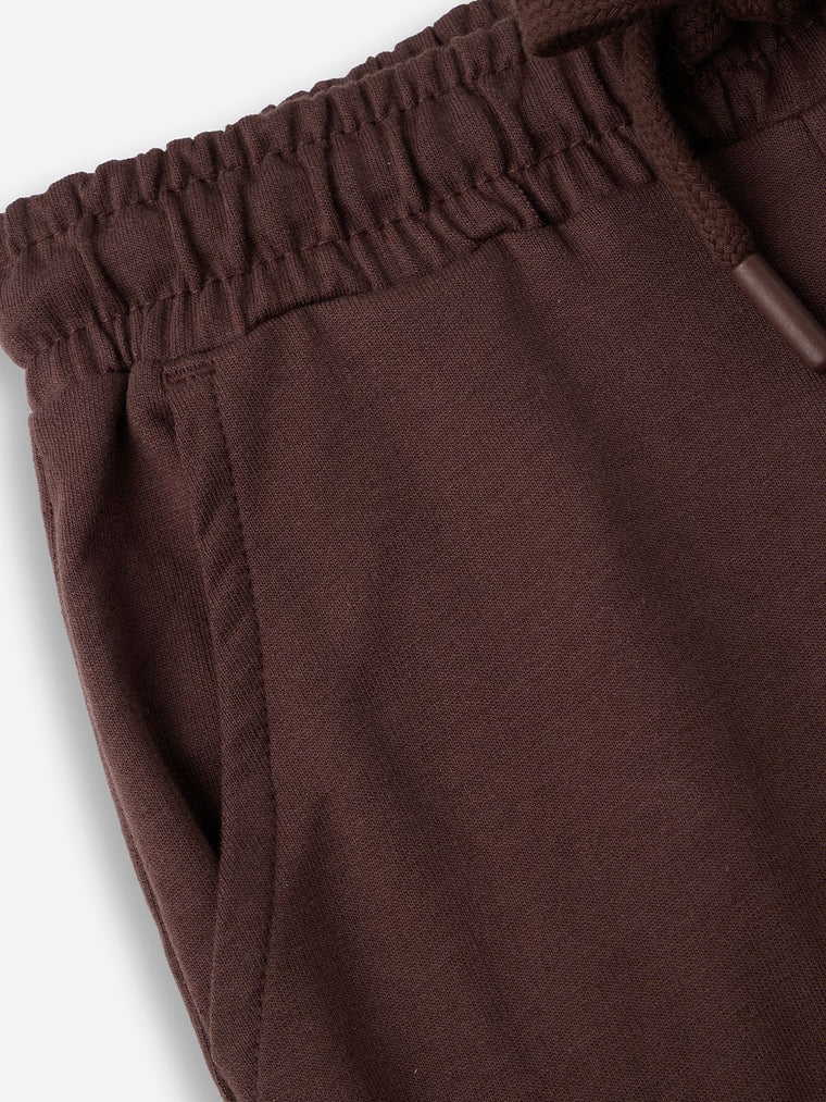 Solids: Choco Brown Boys Cargo Joggers (2-8 Yrs)