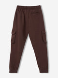 Solids: Choco Brown Boys Cargo Joggers (2-8 Yrs)