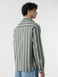 Textured Stripes: Grey Men Relaxed Shirts