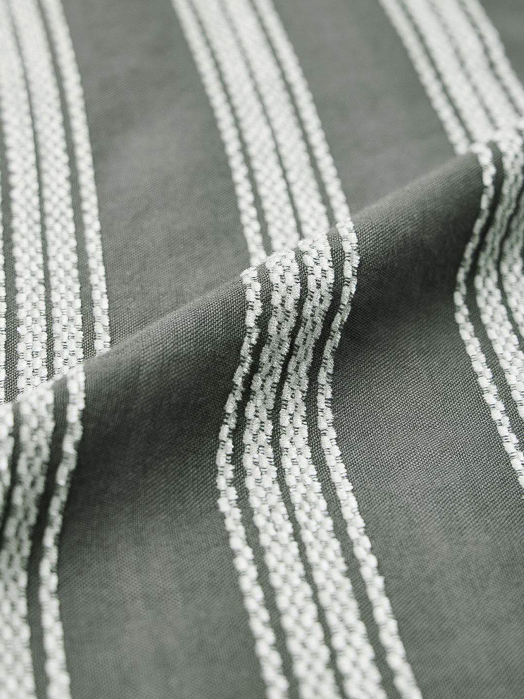 Textured Stripes: Grey Men Relaxed Shirts