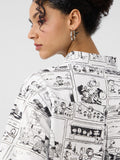 Peanuts: Comic Print Women Oversized Shirts