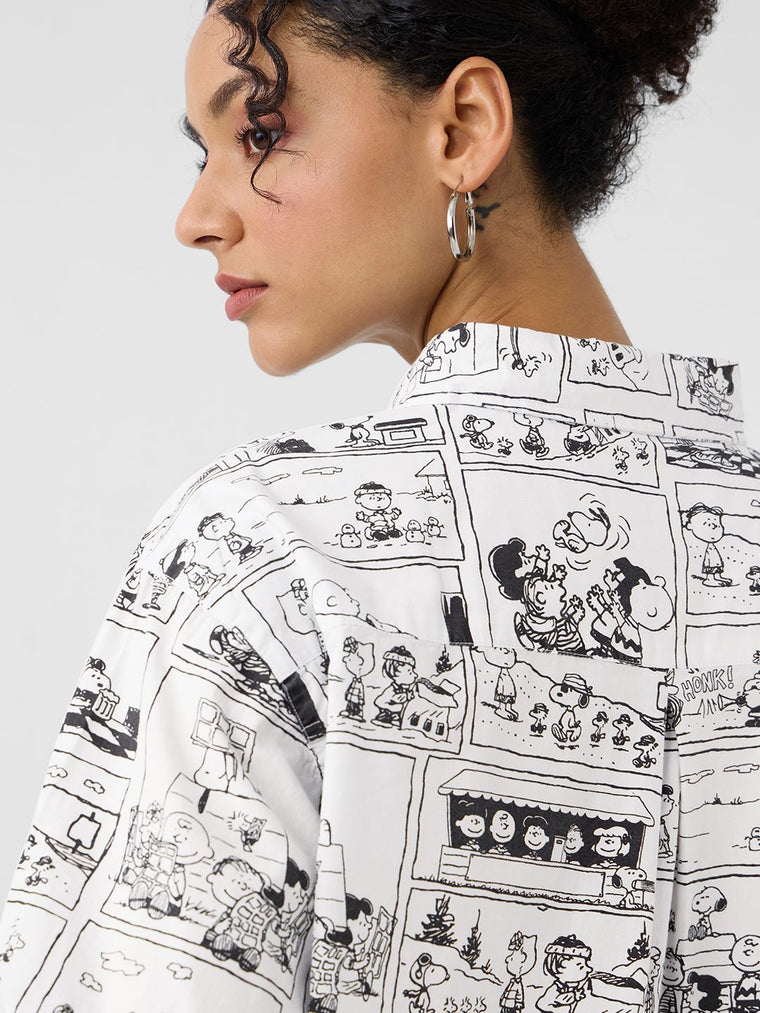 Peanuts: Comic Print Women Oversized Shirts