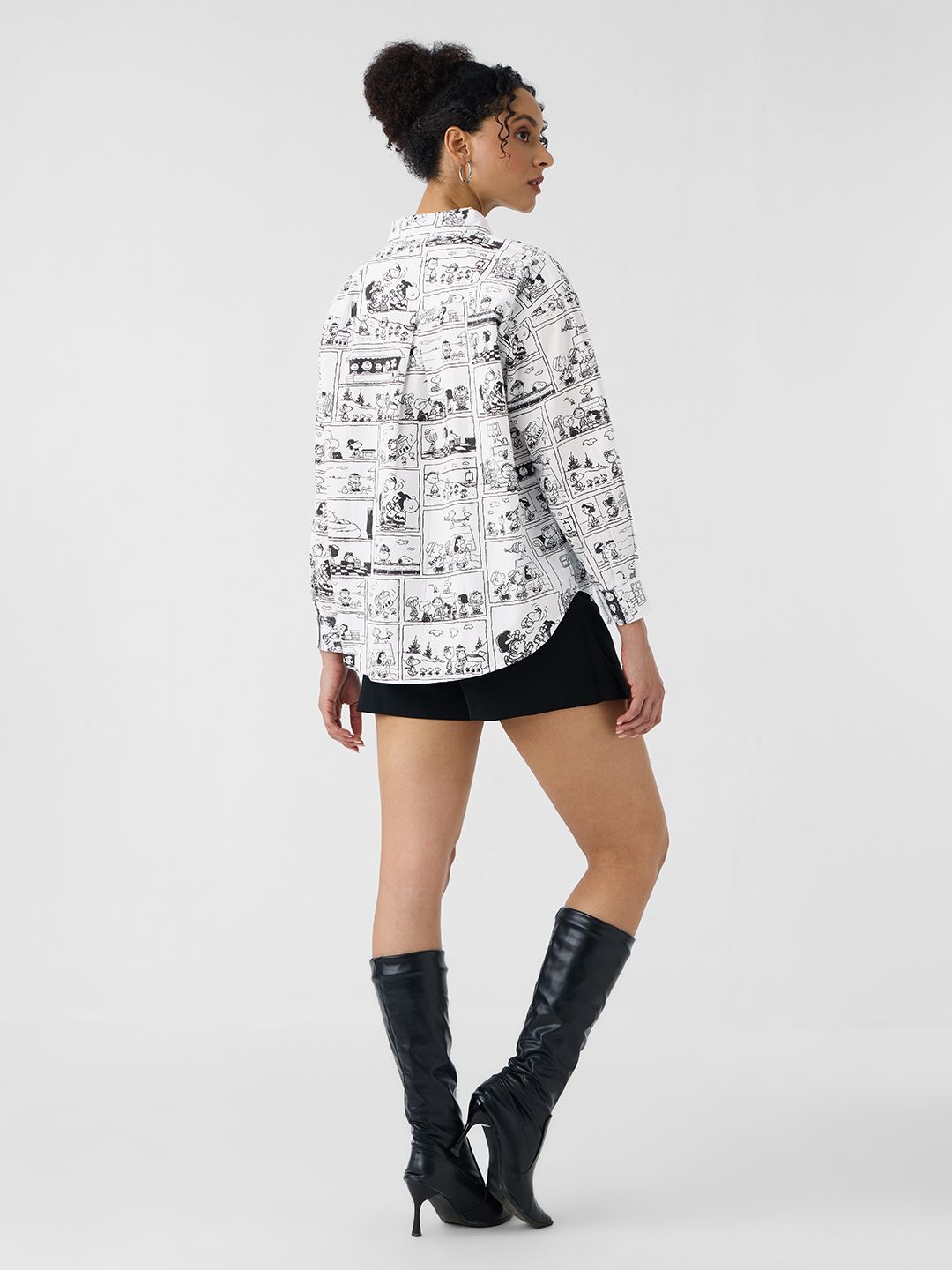 Peanuts: Comic Print Women Oversized Shirts