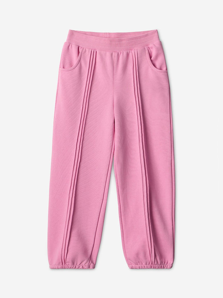 Solid Joggers: Rosy Pink Girls Cotton Joggers (2-8 Yrs)