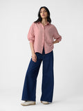 Textured Shirt: Rose Pink Women Oversized Shirts