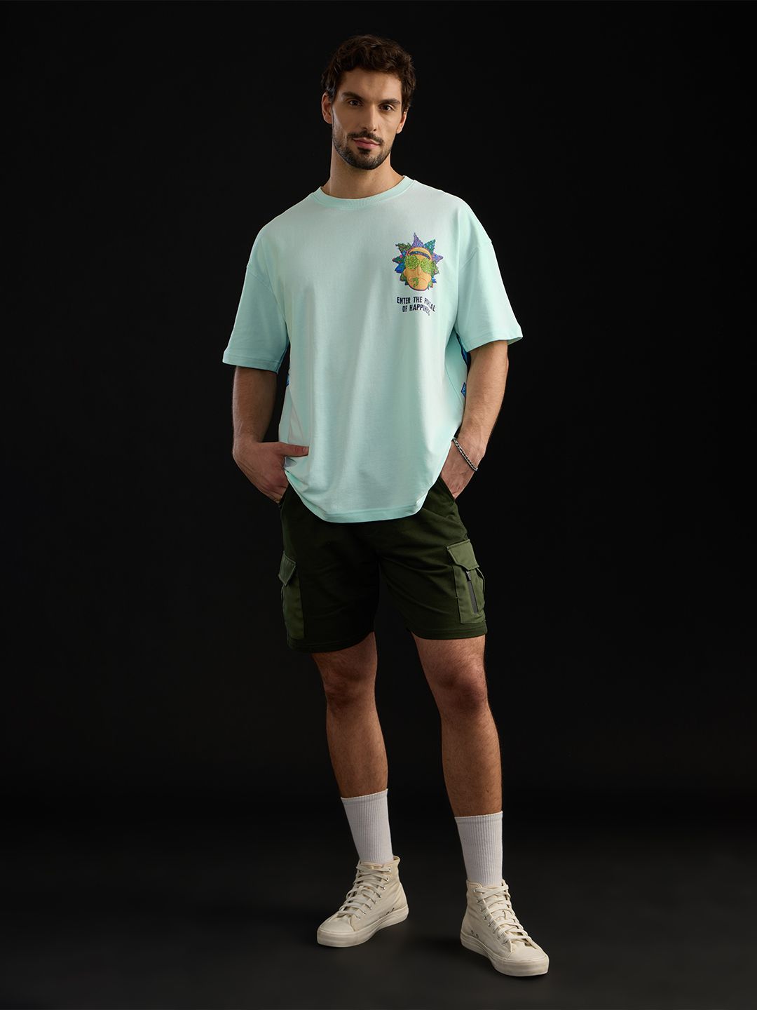 Rick And Morty: Portal To Happiness Oversized T-Shirts