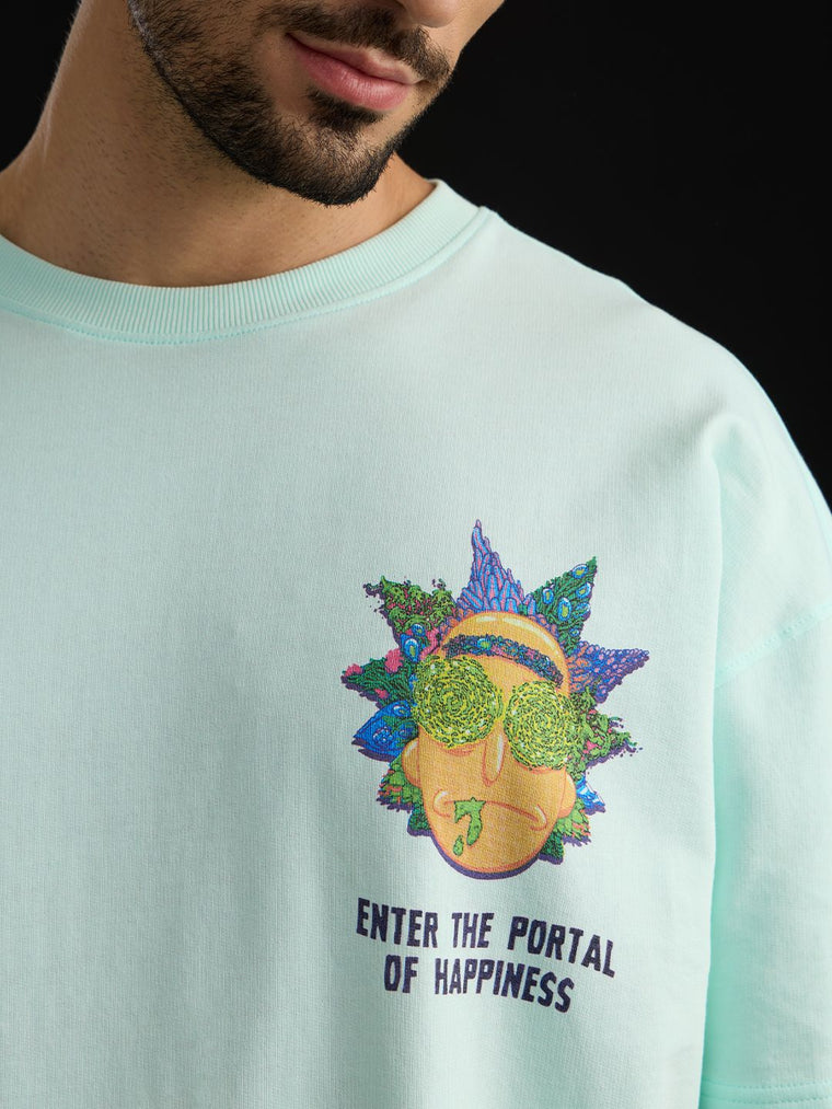 Rick And Morty: Portal To Happiness Oversized T-Shirts