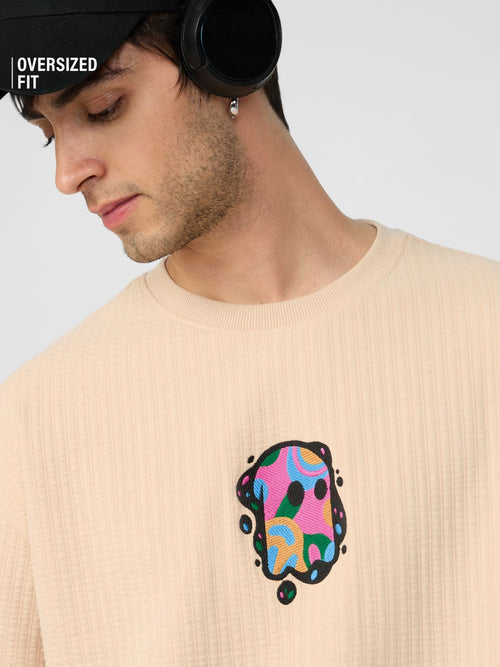 Textured T-shirt: Mr. Souls Splatter Oversized T-Shirts