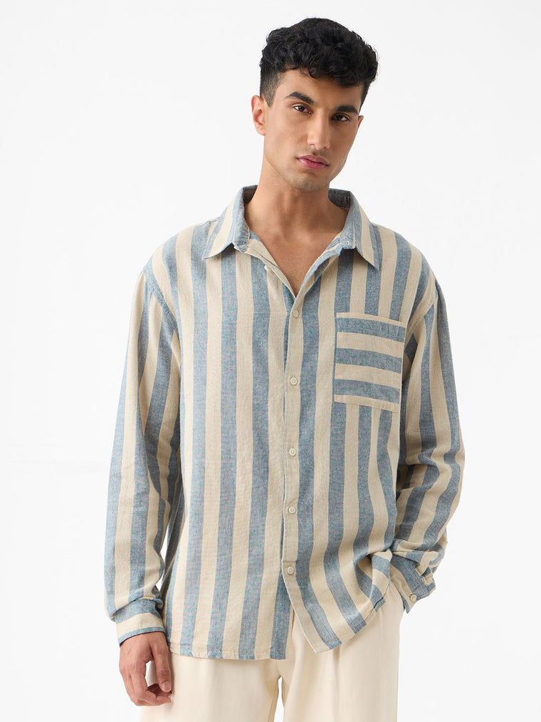 Cotton Linen Stripes: Coastal Cotton Linen Shirts