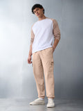 Solids: Coffee Cream Men Cargo Joggers