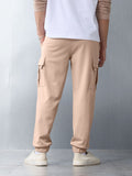 Solids: Coffee Cream Men Cargo Joggers