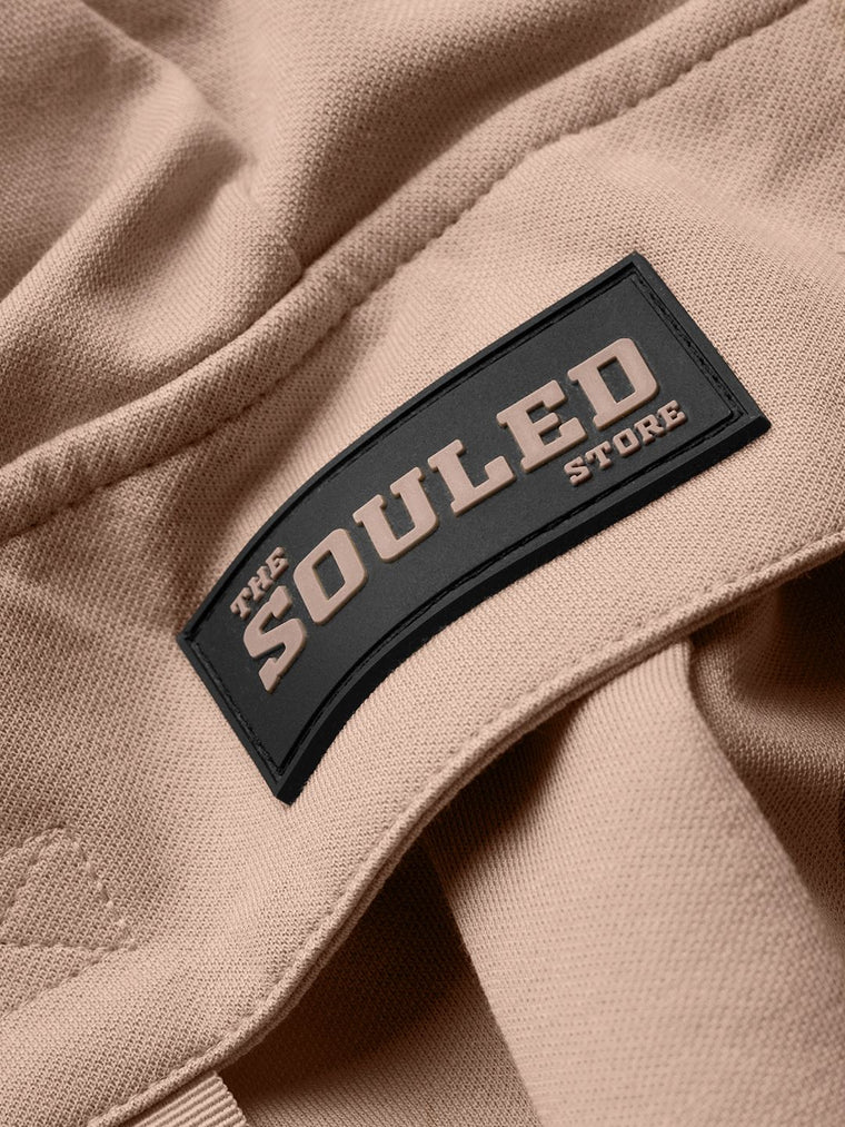 Solids: Coffee Cream Men Cargo Joggers
