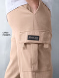Solids: Coffee Cream Men Cargo Joggers