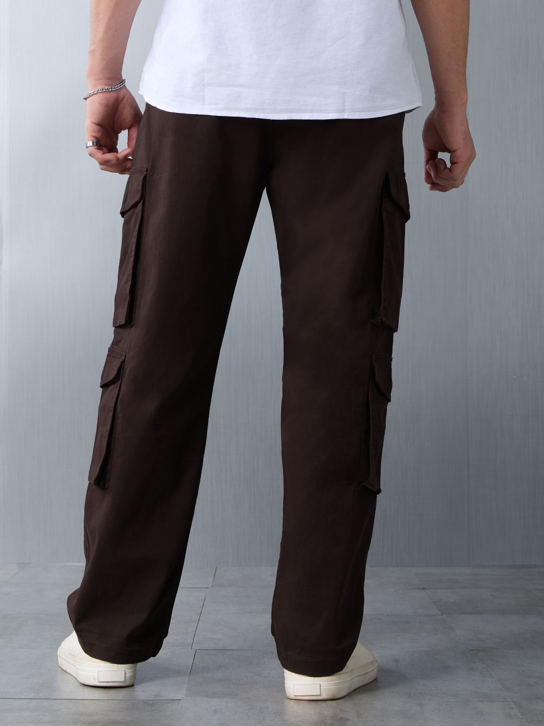 Solids: Rich Brown Men Cargo Pants