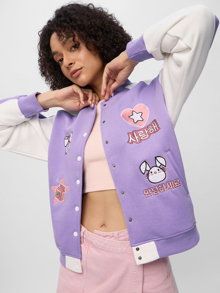 TSS Originals: Pretty Purple Women Varsity Jackets
