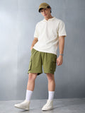 Solids: Military Olive Men Cargo Shorts