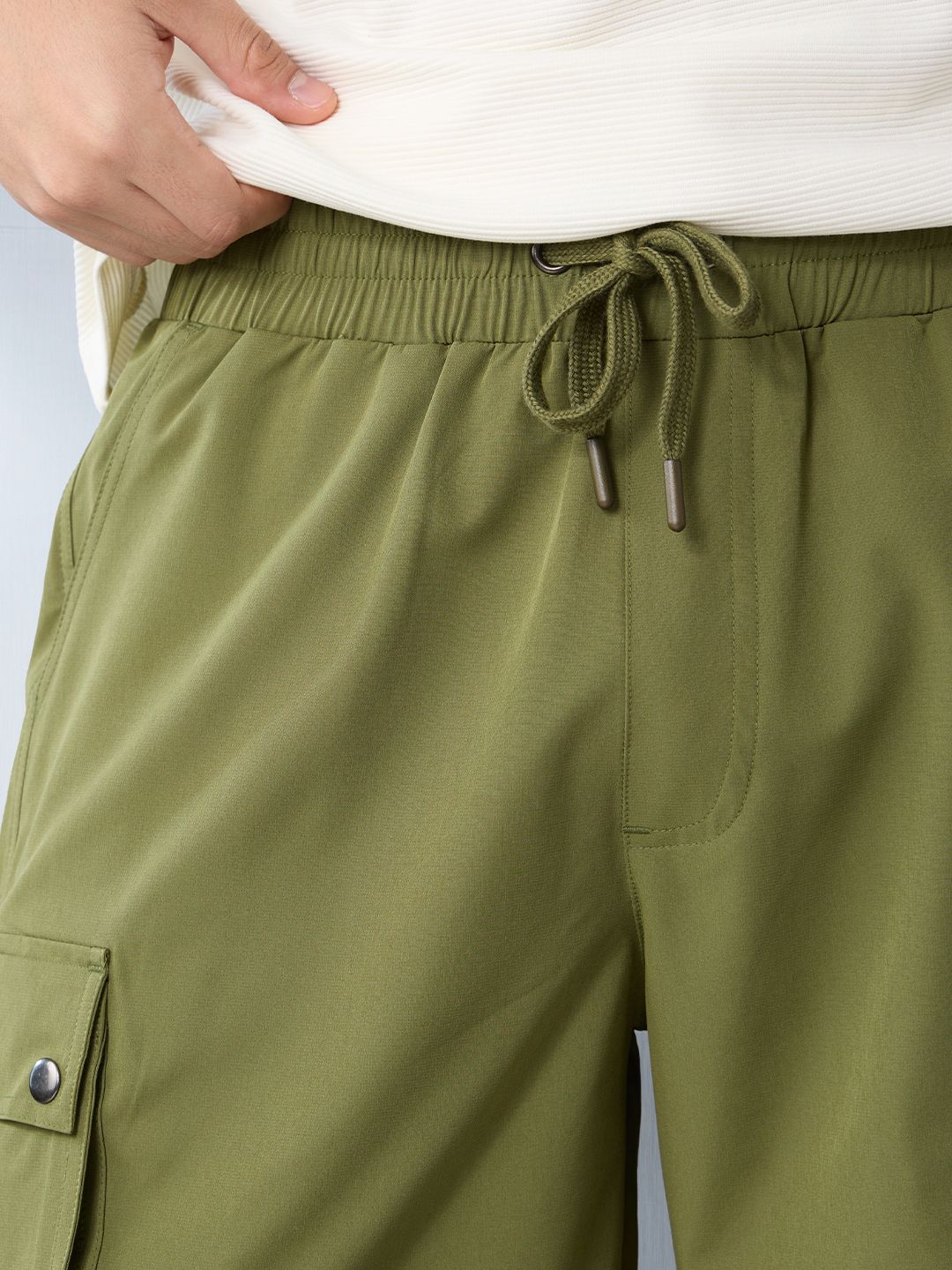 Solids: Military Olive Men Cargo Shorts
