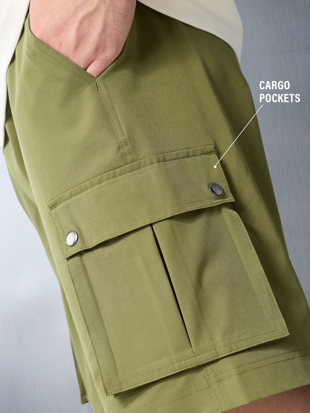 Solids: Military Olive Men Cargo Shorts