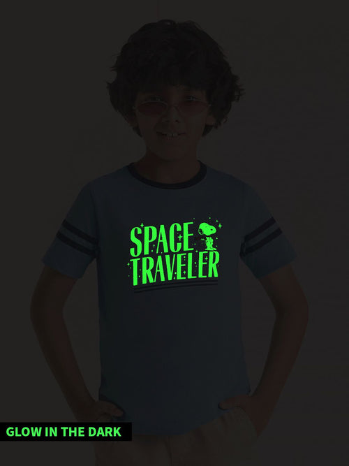 Space Traveller: Glow In The Dark Boys Cotton T-Shirts (2-8 Yrs)