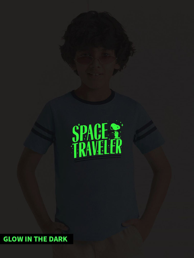 Space Traveller: Glow In The Dark Boys Cotton T-Shirts (2-8 Yrs)