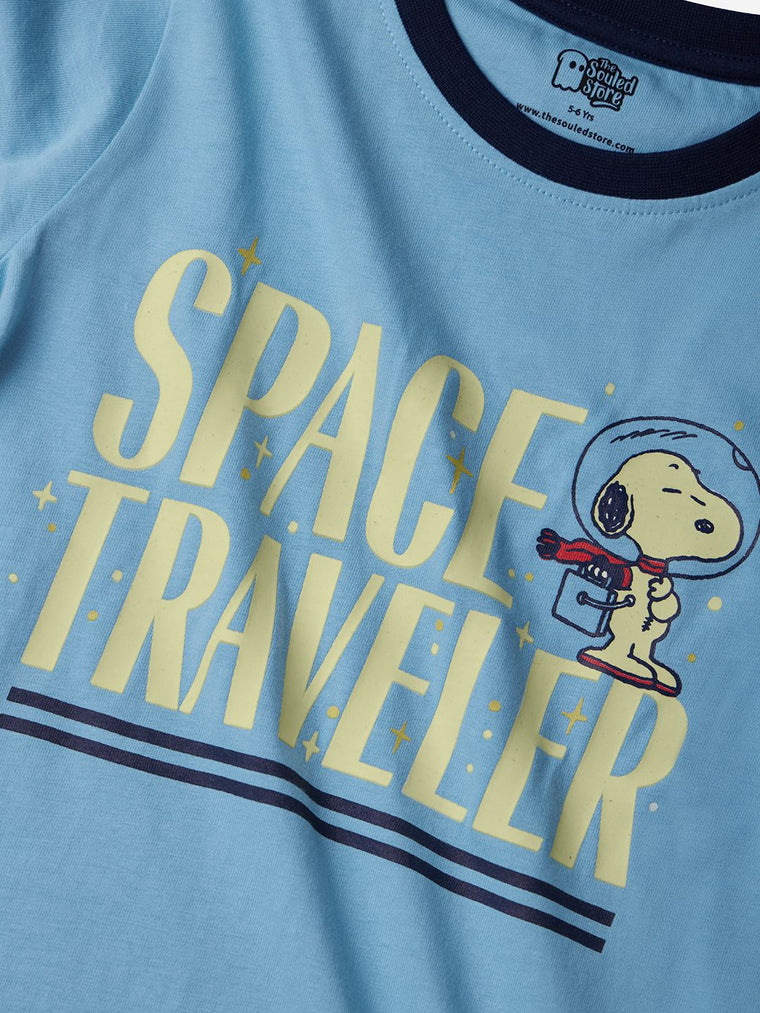 Space Traveller: Glow In The Dark Boys Cotton T-Shirts (2-8 Yrs)