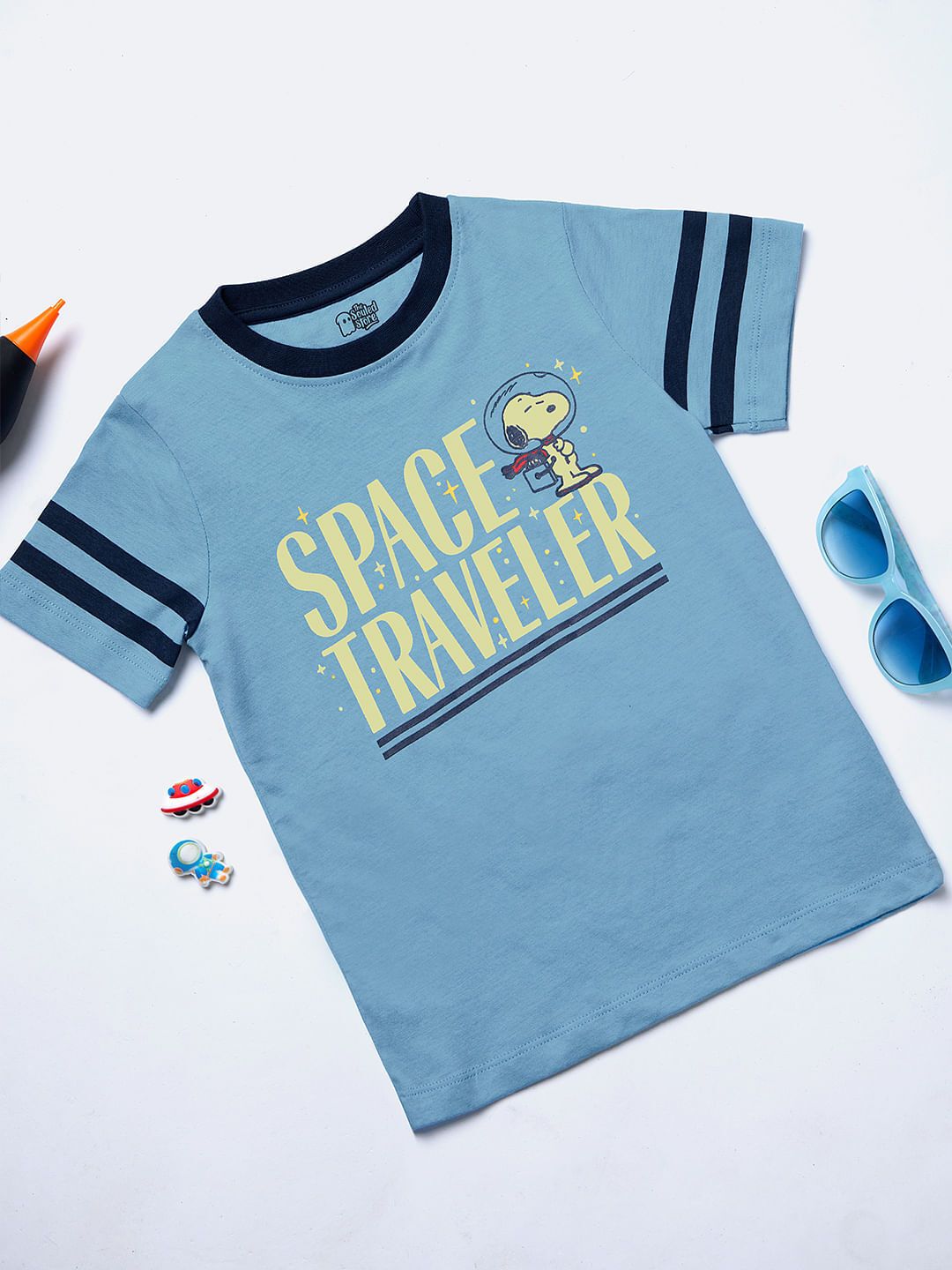 Space Traveller: Glow In The Dark Boys Cotton T-Shirts (2-8 Yrs)
