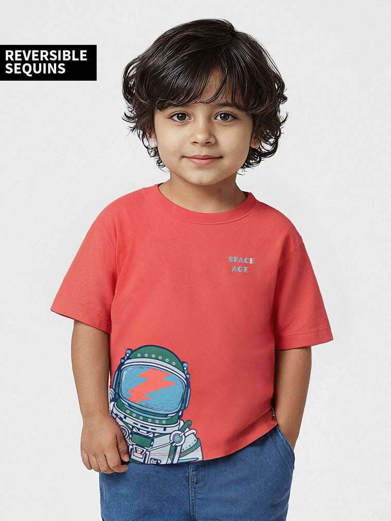 Regular T-Shirt: Space Age Boys Cotton T-Shirts (2-8 Yrs)
