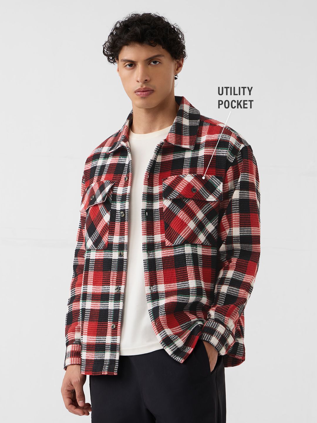 Plaid Shacket: Volcano Men Shackets