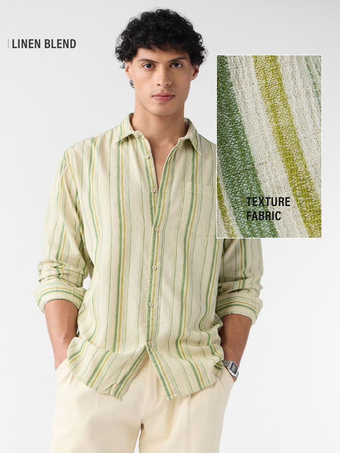 Cotton Linen Stripes: Meadow Cotton Linen Shirts