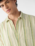 Cotton Linen Stripes: Meadow Cotton Linen Shirts