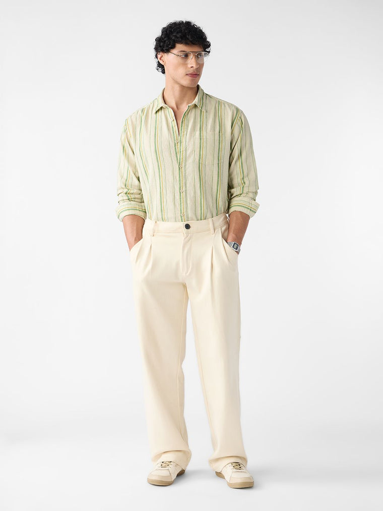 Cotton Linen Stripes: Meadow Cotton Linen Shirts