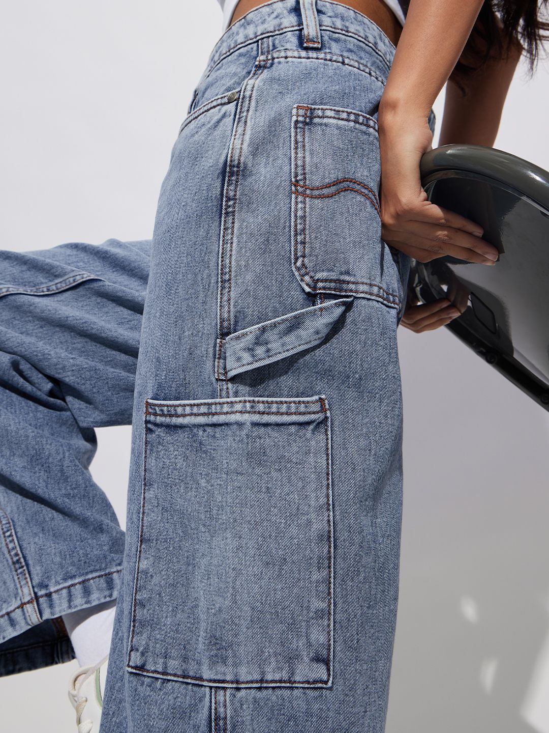 Baggy-Fit Denim: Stellar Blue Women Baggy Denims