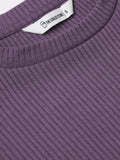 Ribbed T-shirt: Berry Women Fitted T-Shirts