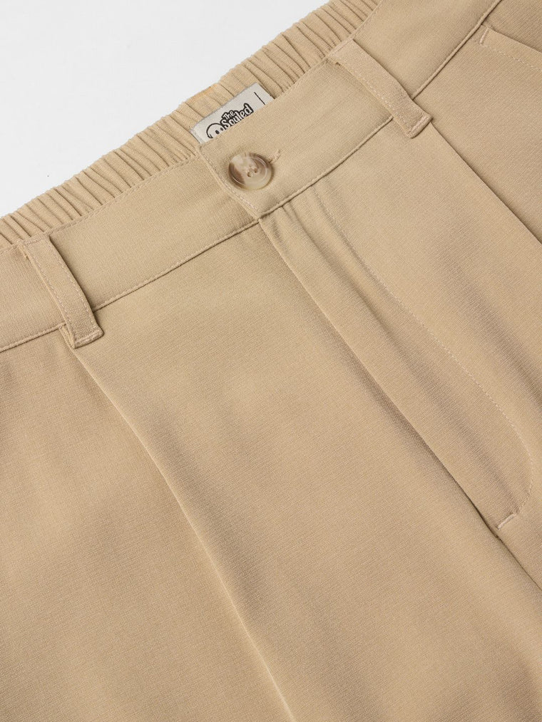 Solids: Beige Women Straight Pants