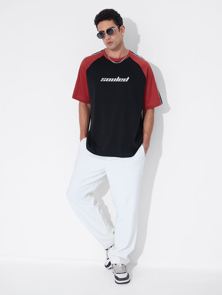 Colourblock: Black Blaze Oversized T-Shirts